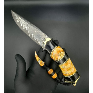 ШЕРШЕНЬ ІV ніж ручної роботи майстра Павла Гончаренка, к390™ в обкладках з нержавіючого дамаску, 64 HRC. Photo 3